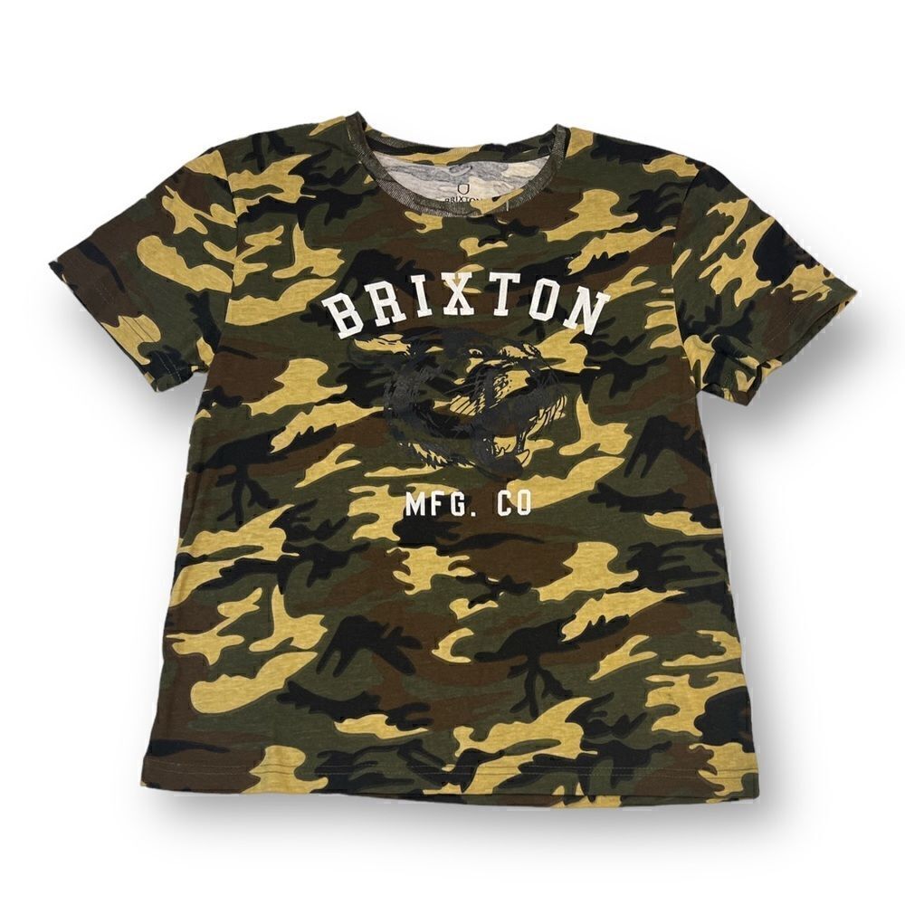 Brixton Cat Varsity Camo Tee Size Extra Small
